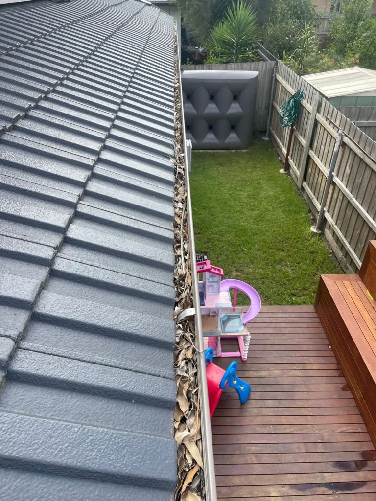 Gutter Cleaning Before Freshduct house gutter cleaning