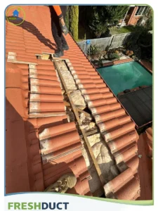 Installing insulation inside roof terra cotta tiles