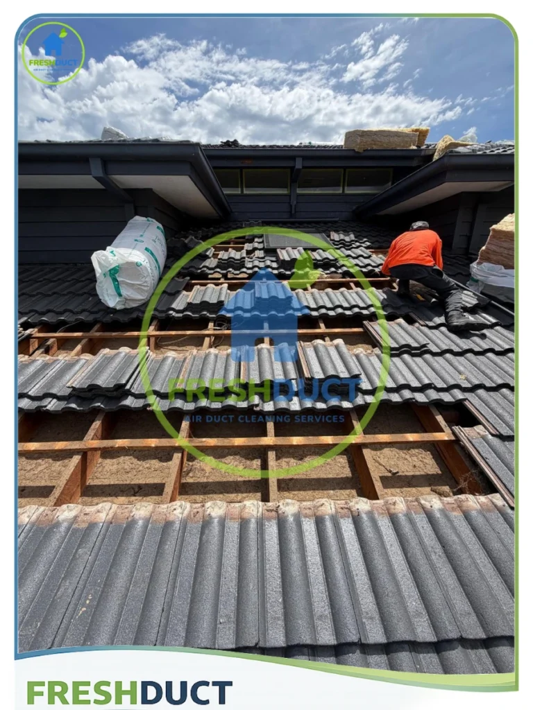 Installing insulation under roof tiles in areas you cant reach