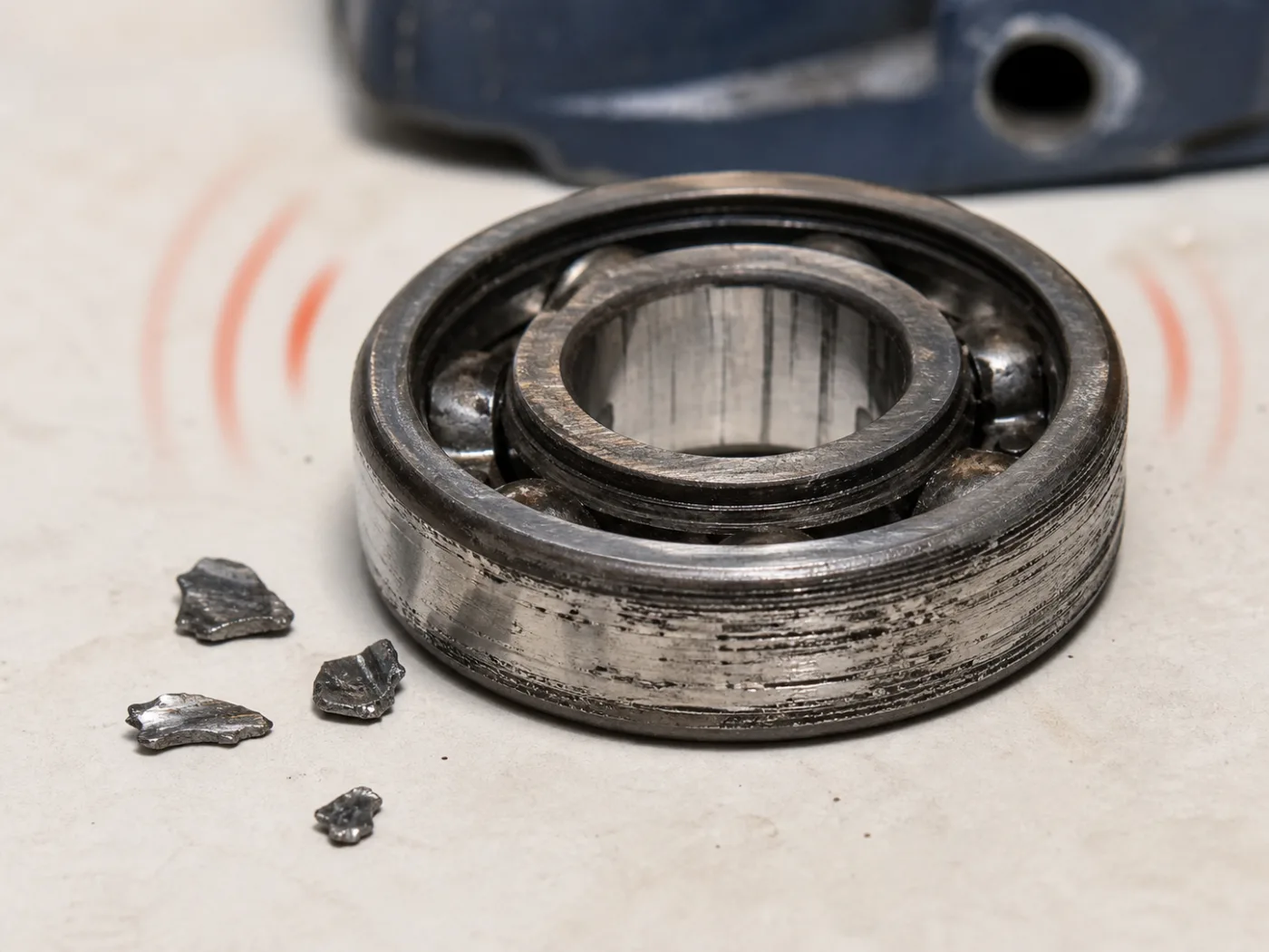 Illustration: worn motor bearings, the source of grinding and squealing