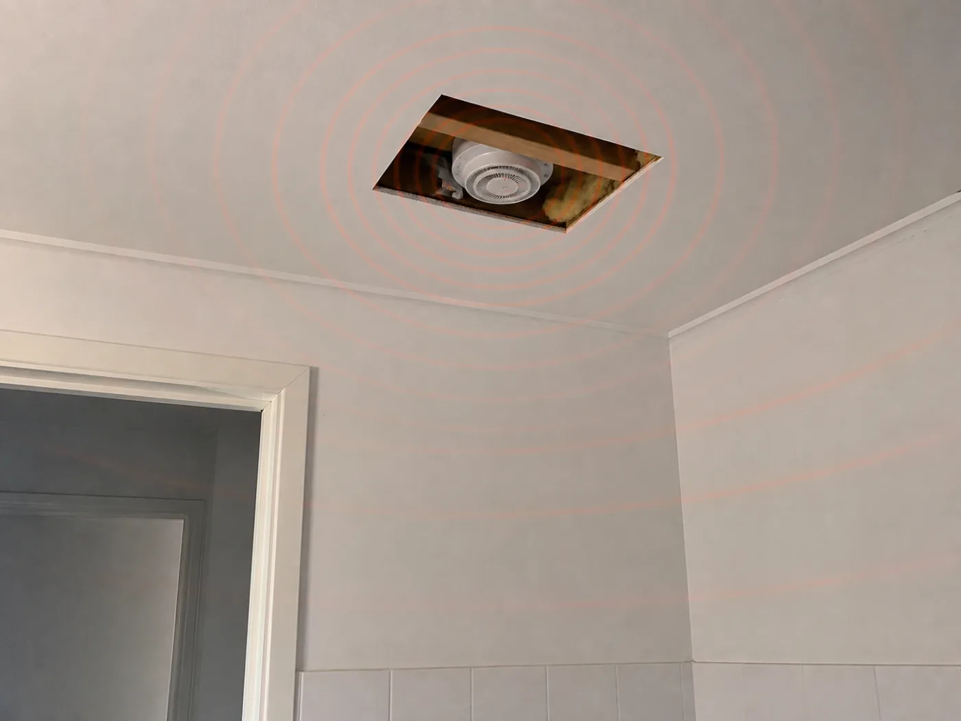 How fan vibration travels into the ceiling and through the house